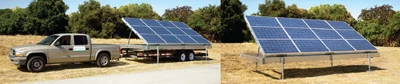 a pick-up truck hailing a solar power platform