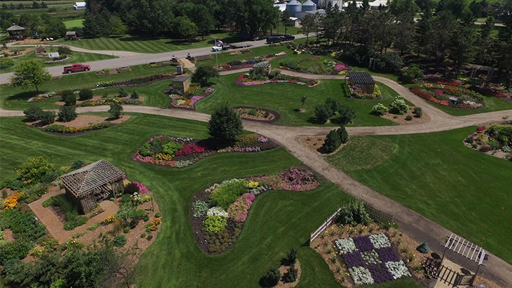 An aerial look at the University of Minnesota's trial garden 