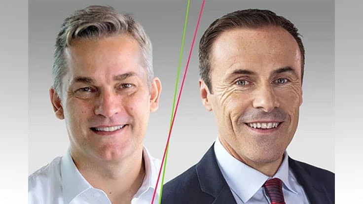 Rodrigo Santos (left), Liam Condon.