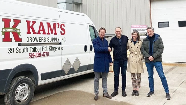 From left to right: Ton van Mil (CEO, Royal Brinkman), Kameron Fordyce (owner & president, Kam's), Julie Fordyce (owner & operations and marketing, Kam's), Gert-Jan van Peer (CFO, Royal Brinkman).