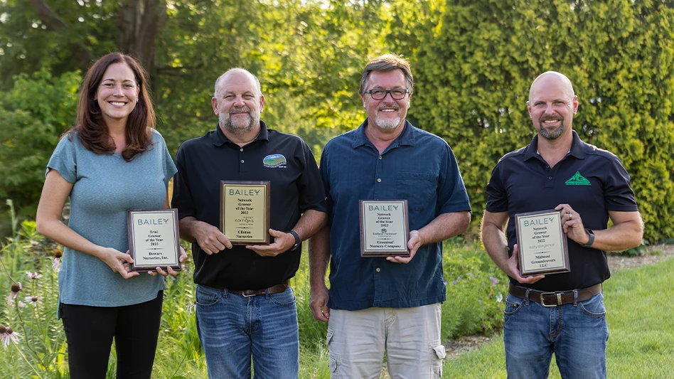 Bailey Nurseries recently honored four brand licensee partners who work with Bailey Consumer Brands Endless Summer Hydrangeas, First Editions Shrubs & Trees, and Easy Elegance Roses. 