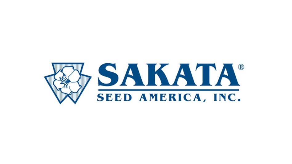 A logo with blue text on a white background reading Sakata Seed America, Inc.