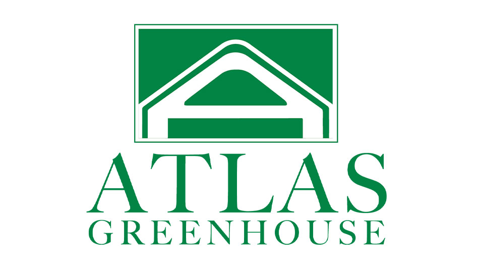 Atlas Greenhouse logo on a white background with green text and a green graphic of a greenhouse.